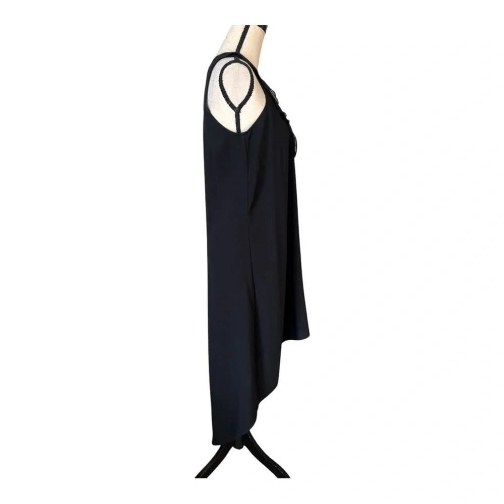BCBGMaxAzria Black and White Asymmetrical Halter High Low Sundress Size XS